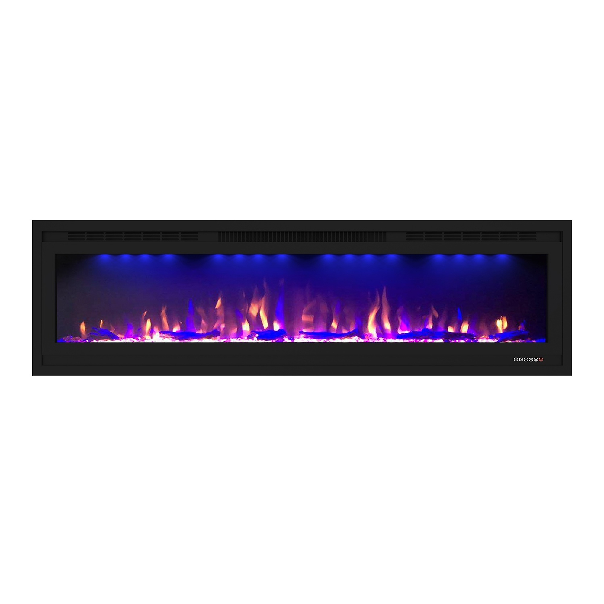 EdenDirect Wall-Mount LED Electric Fireplace — 62in. Width, Black, Remote Control, Model# NTEBI60